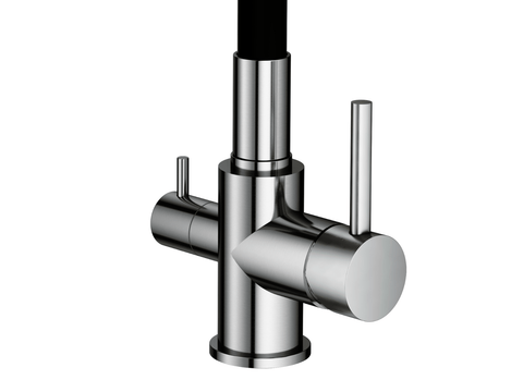 Rubinetto 3 Vie in Acciaio Inox ESSENTIAL Canna Modellabile - Satinato - Sistema Filtrazione Acqua - AcquaX